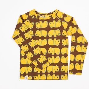 Organic Cotton 4-piece set 5 years. Long/s tee, 2 jumpsuits, and pants.